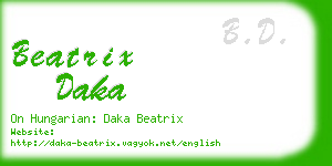 beatrix daka business card